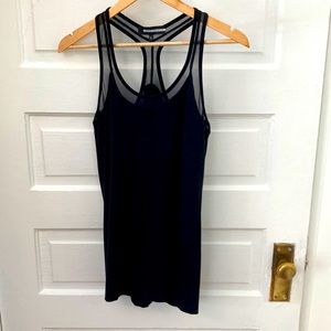 Black mesh Anatomie workout tank with shelf bra